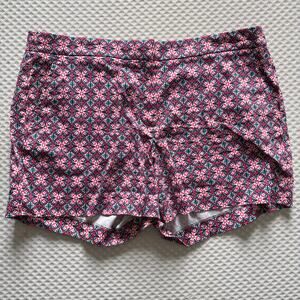 Brooks Brothers Mosaic Medallion Chino Shorts 12 Navy Blue Pink Coastal Resort
